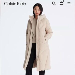 Calvin Klein Maxi Quilted Puffer ASO Meghan Markle